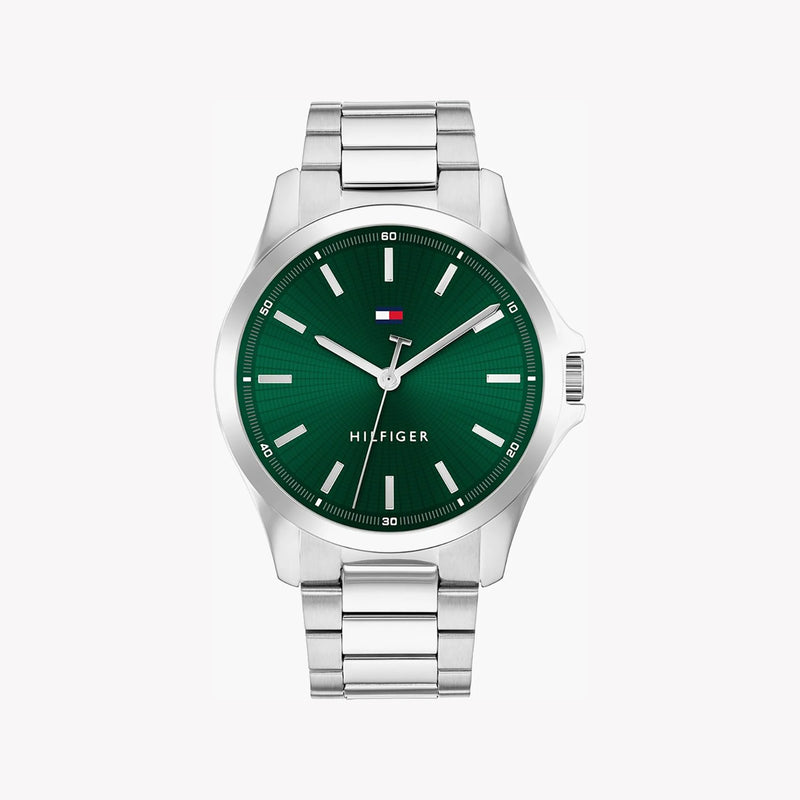Tommy Hilfiger Men's Silver Watch, Green Dial | 1710672 by i-watch