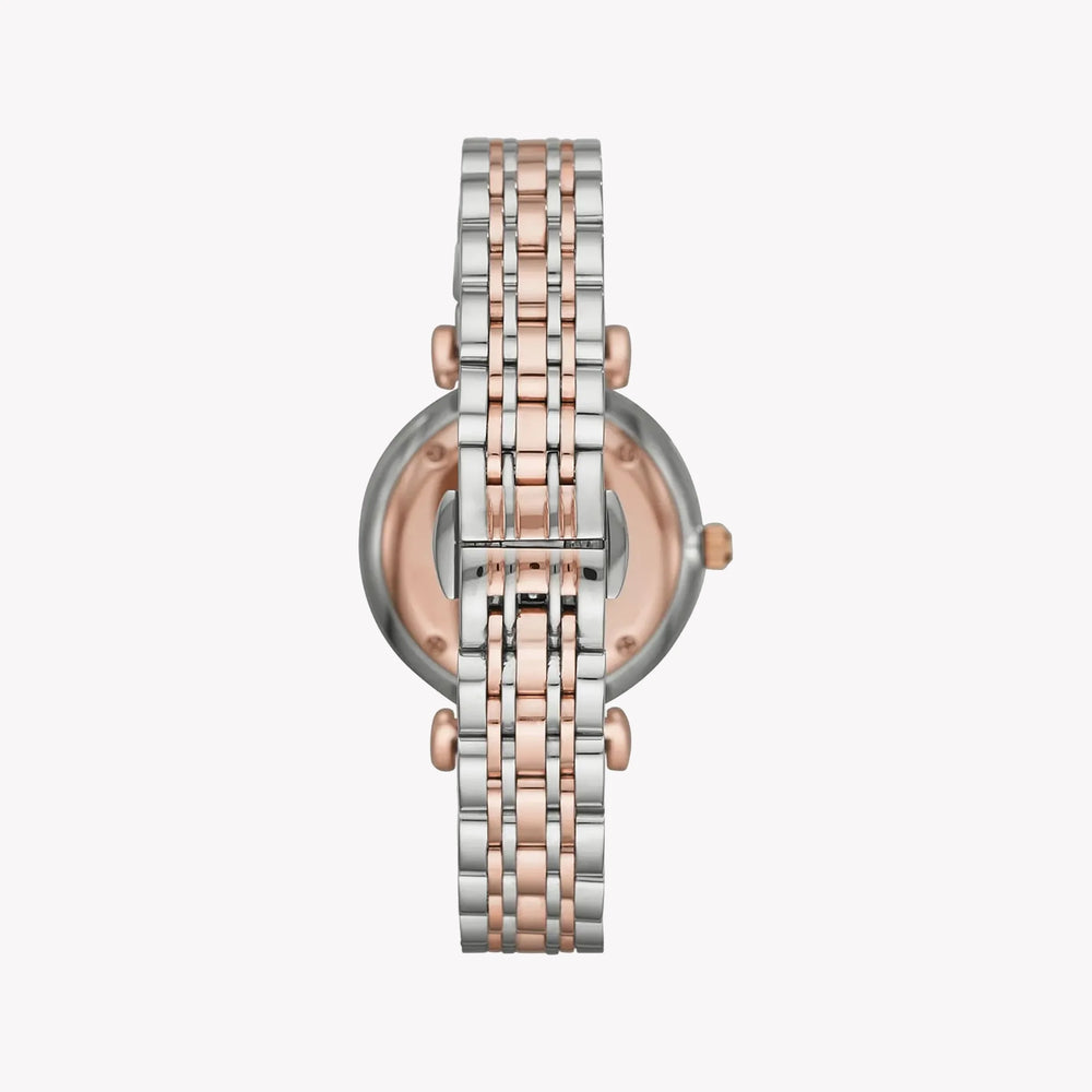 Emporio Armani Women's Silver & Rose Gold Watch, White Dial | Ar80037 by i-watch
