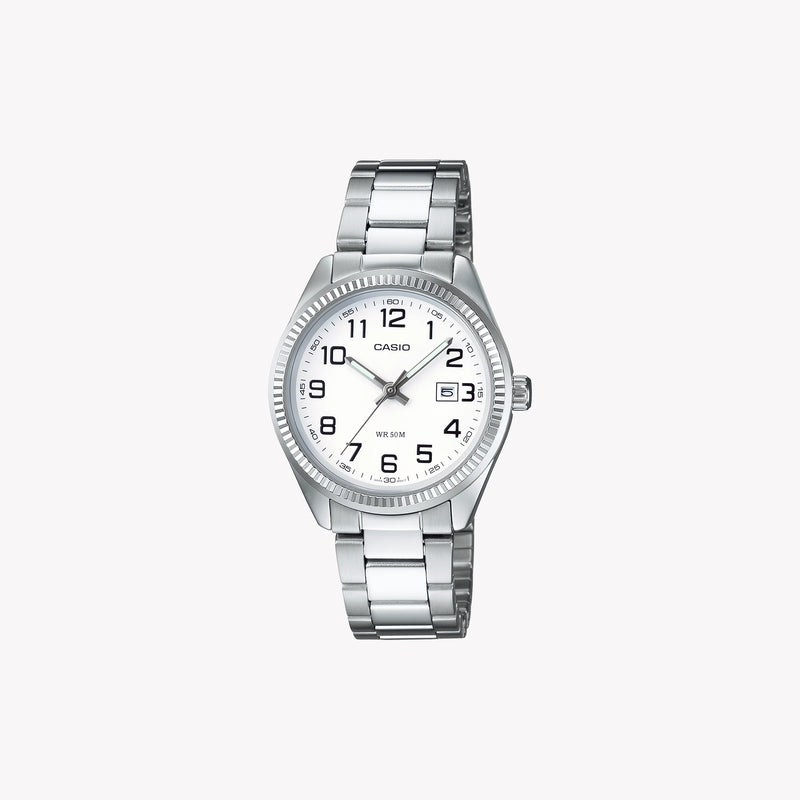 Ltp Women's Silver Metal Watch, White Dial | Ltp-1302pd-7bveg by i-watch