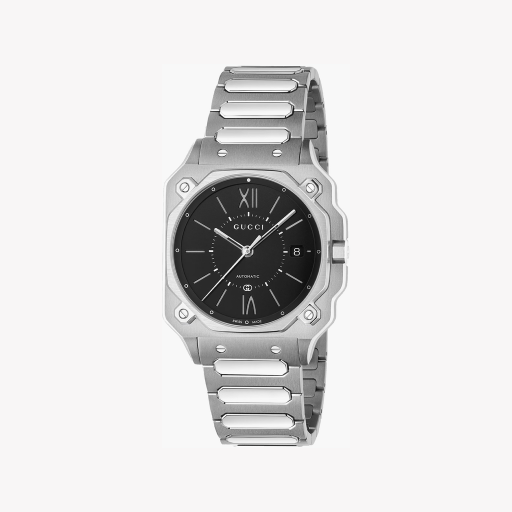 Gucci YA166401 Men's Watch - Stylish Silver & Black Timepiece-i-Watch