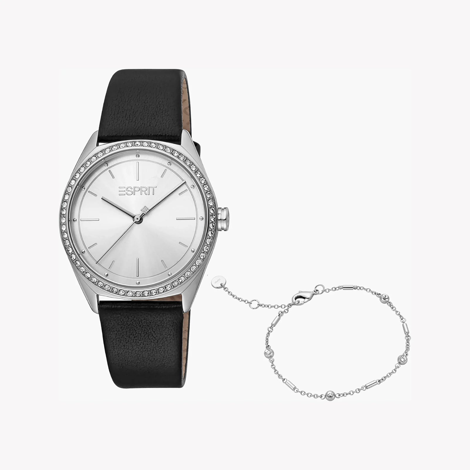 Esprit Women's Black Leather Watch, Silver Dial | ES1L289L0015 by i-watch