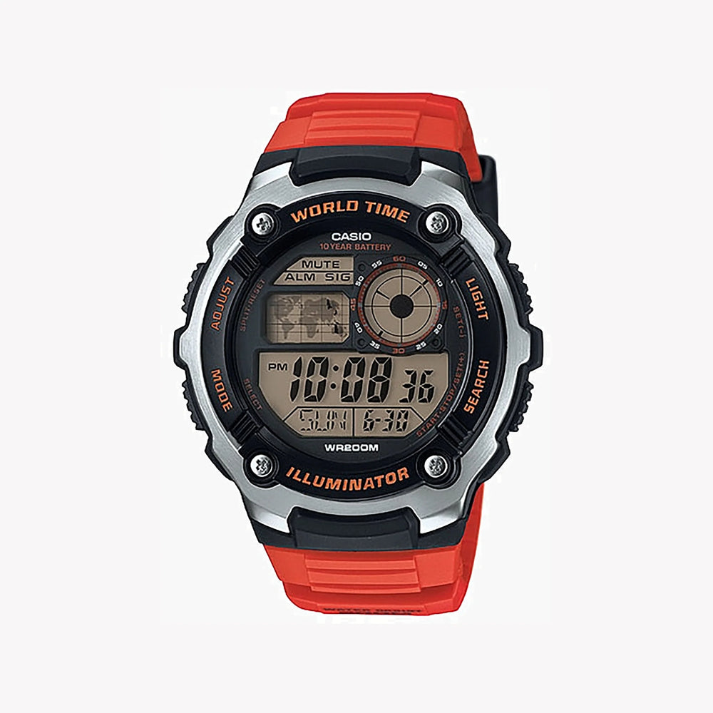 Casio Ae-2100w-4avdf Adventure Ready - Bold Sporty Men's Watch With Vibrant Orange BAnd and Sleek Design by i-watch