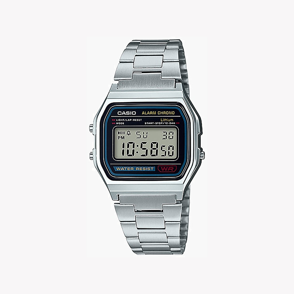 CASIO A158WA-1DF ADVENTURE TIME - STYLISH DIGITAL WATCH WITH SLEEK SILVER FINISH