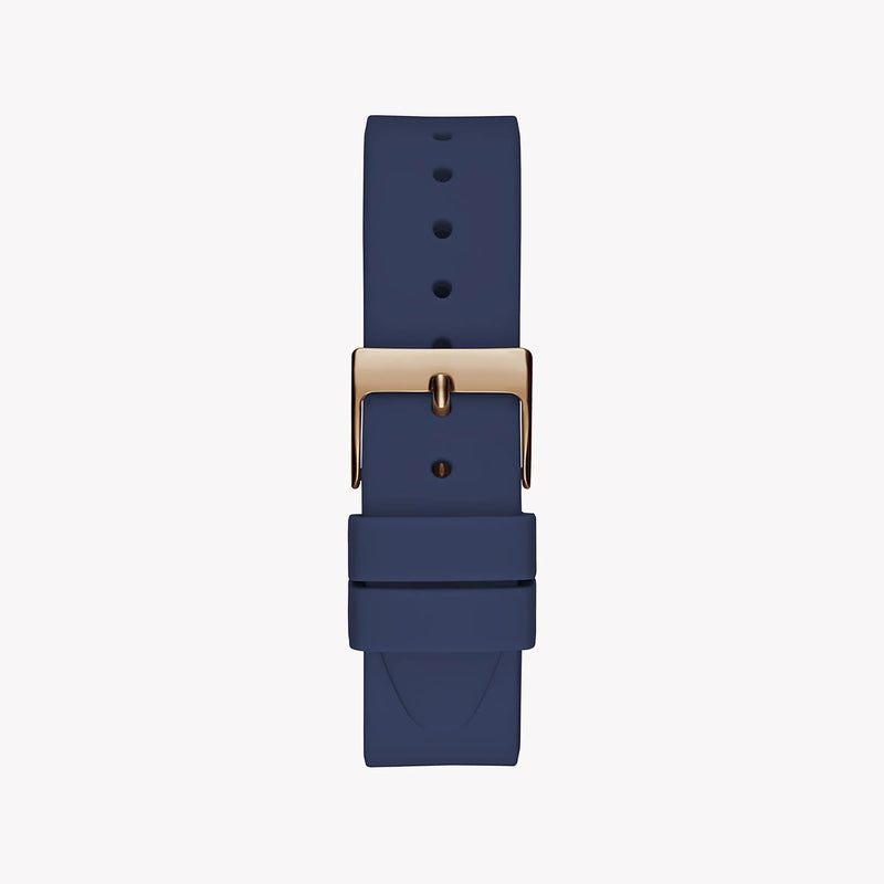 Guess Women's Rose Gold & Blue Rubber Watch, 30mm | Gw0530l3 by i-watch
