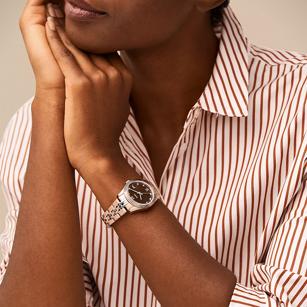 FOSSIL ES5324 ELEGANT TIMEPIECE - ROSE GOLD STAINLESS STEEL WITH BROWN DIAL-i-Watch-2