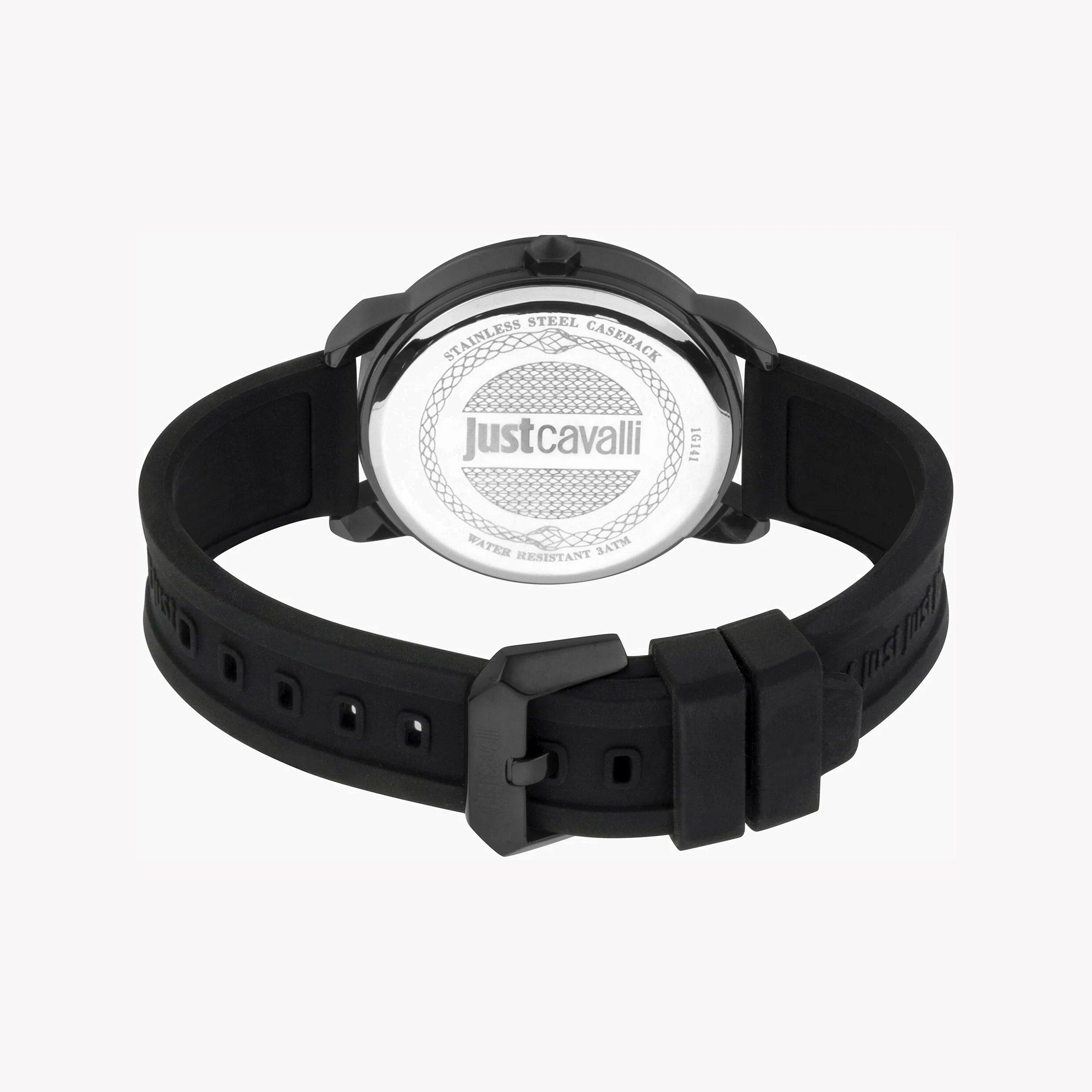 JUST CAVALLI JC1G141P0045 ELITE BLACK - SOPHISTICATED MEN'S TIMEPIECE WITH SILICONE BAND