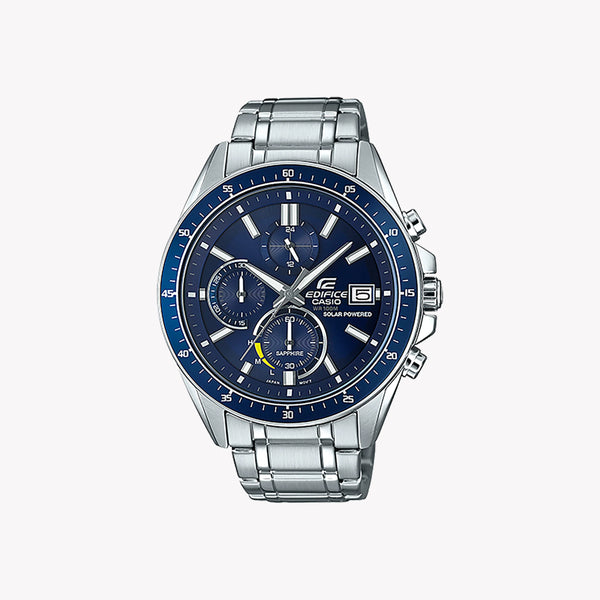 Casio Men's Silver Stainless Steel, Blue Dial | Efs-S510d-2avuef by i-watch