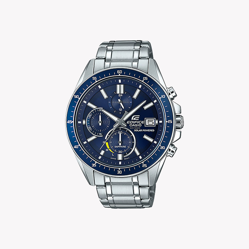 Casio Men's Silver Stainless Steel, Blue Dial | Efs-S510d-2avuef by i-watch