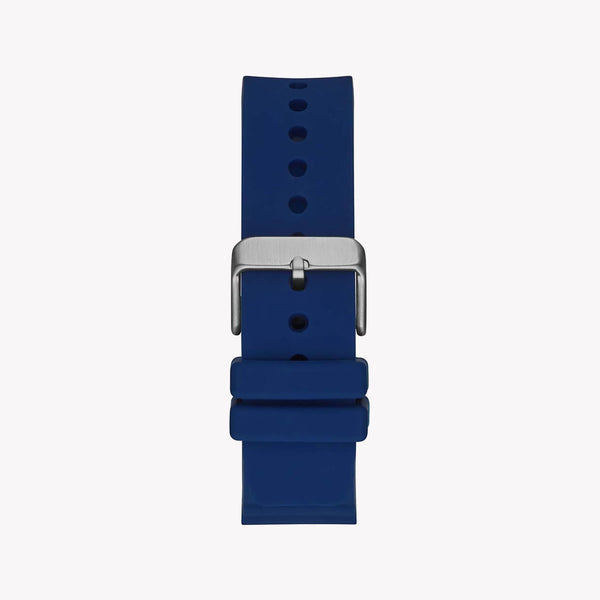 Guess Men's Silver Silicone Watch, Blue Dial | Gw0420g1 by i-watch