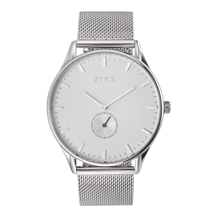ZINK Men's Silver Stainless Steel Watch, Silver Dial | ZK130G5MS-16
