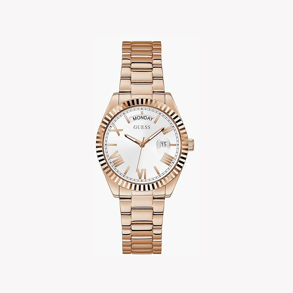 Guess Women's Rose Gold Watch, White Dial | Gw0308l3 by i-watch