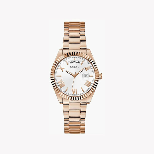 Guess Women's Rose Gold Watch, White Dial | Gw0308l3 by i-watch