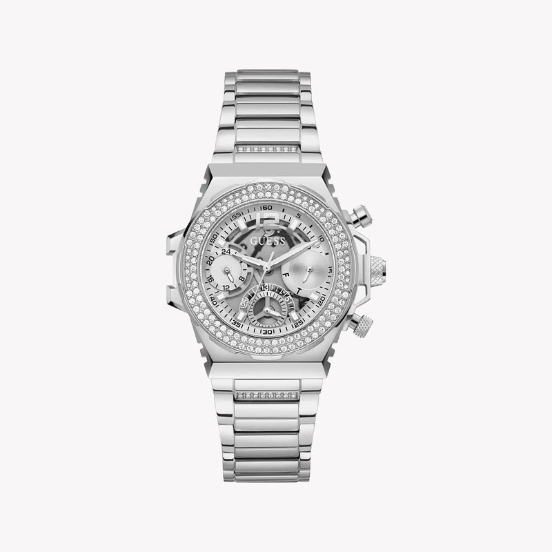 Guess Women's Silver Stainless Steel Watch, Silver Dial | Gw0552l1 by i-watch
