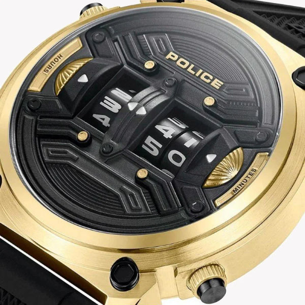 Police Men's Gold Watch, Black Rubber Band | Pewjp2228501 by i-watch
