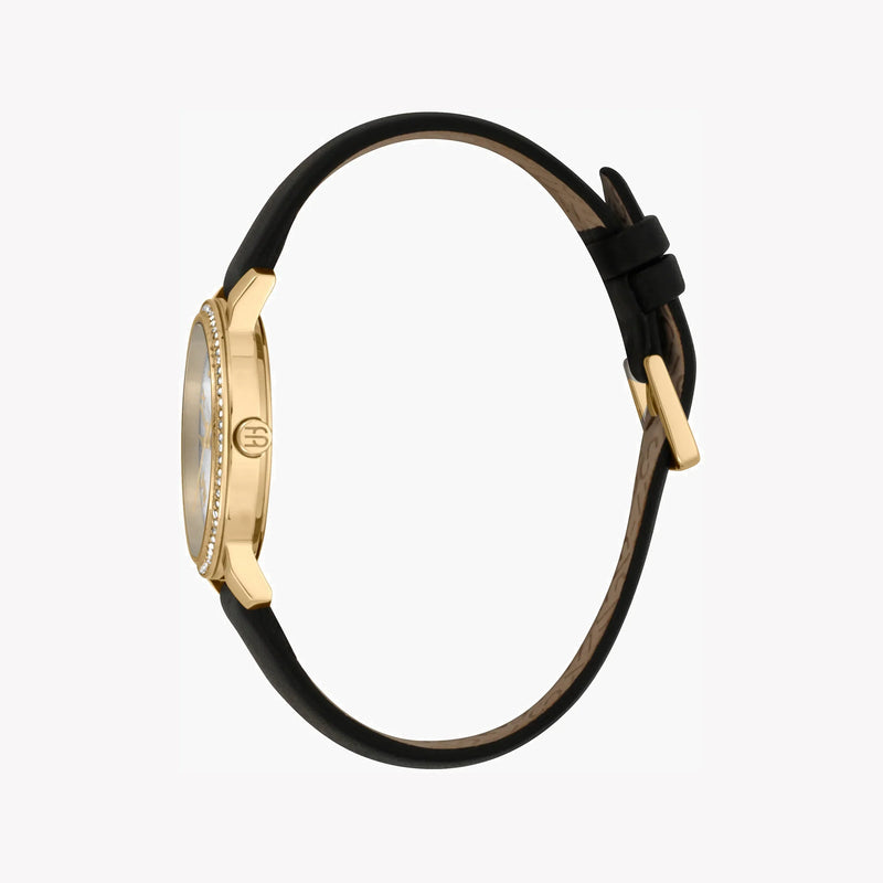 Esprit Women's Black Leather Watch, Silver Dial | ES1L282L0025 by i-watch