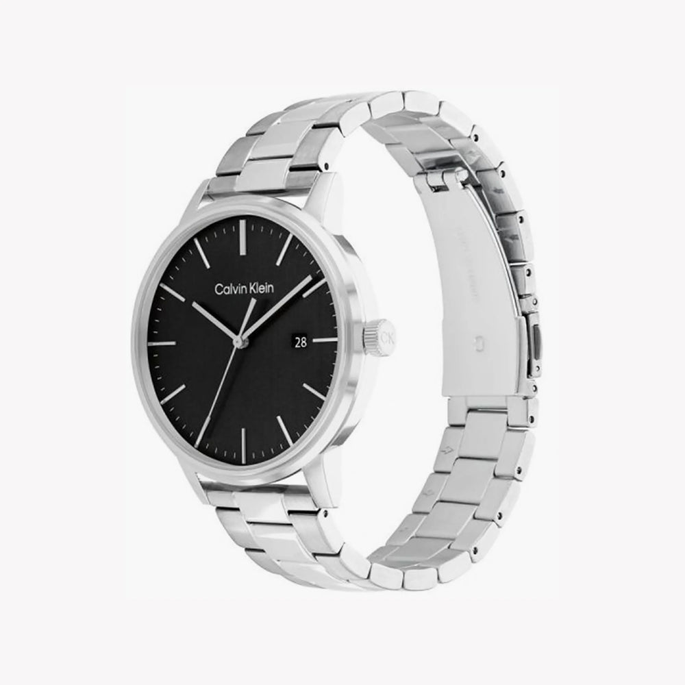 Ck Calvin Klein Men's Silver Watch, Black Dial | K2g271d6 by i-watch