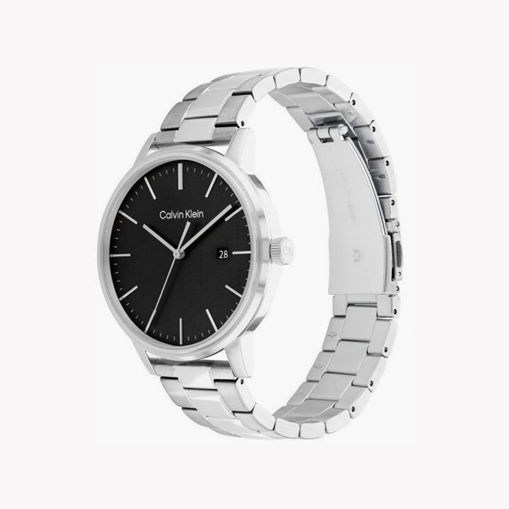 CK CALVIN KLEIN MODERN AESTHETIC - TIMELESS SILVER MEN'S WATCH with Black Dial & Stainless Steel Band-i-Watch-2