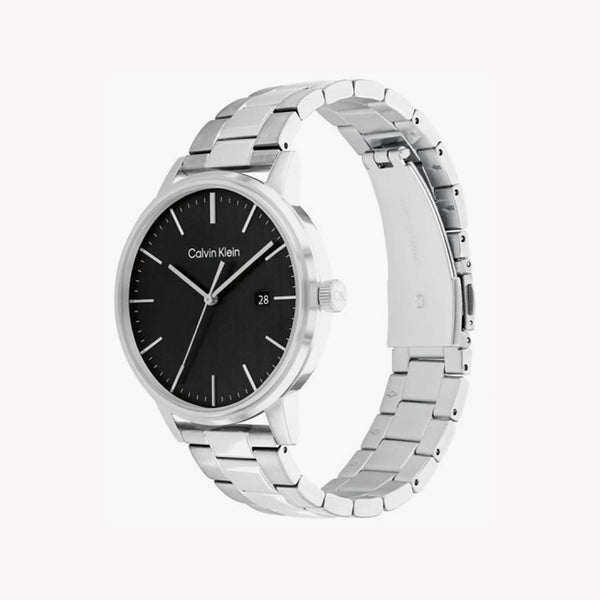 Ck Calvin Klein Men's Silver Watch, Black Dial | K2g271d6 by i-watch