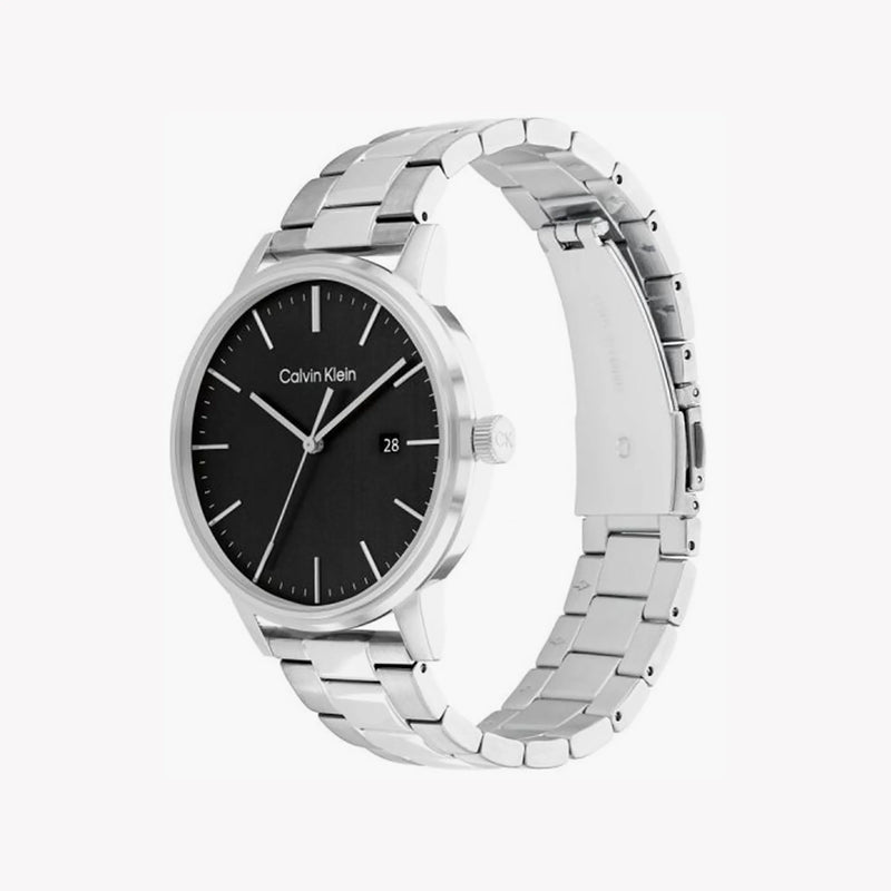 Ck Calvin Klein Men's Silver Watch, Black Dial | K2g271d6 by i-watch