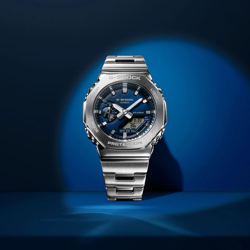Casio G-Shock Men's Stainless Steel, Blue Dial | Gm-2110d-2ber by i-watch