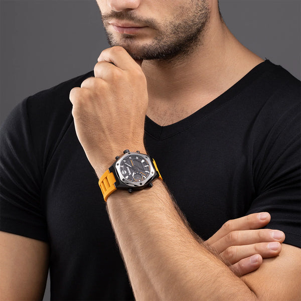 Timberland Men's Black Watch, Orange Band | Tdwgp2231402 by i-watch