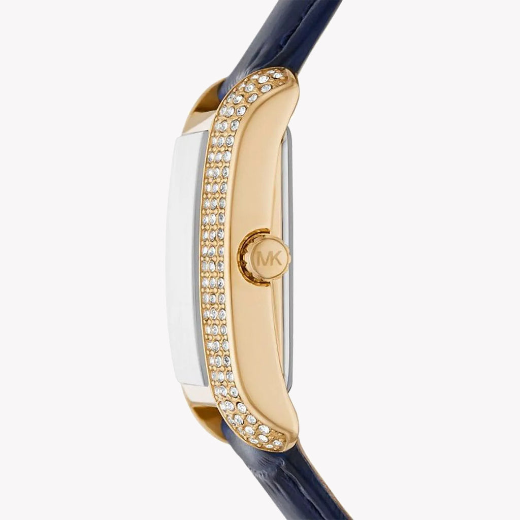 MICHAEL KORS MK2982 GLAMOROUS GLOW - ELEGANT WOMEN'S WATCH with gold-tone case and bold blue leather band-i-Watch-2