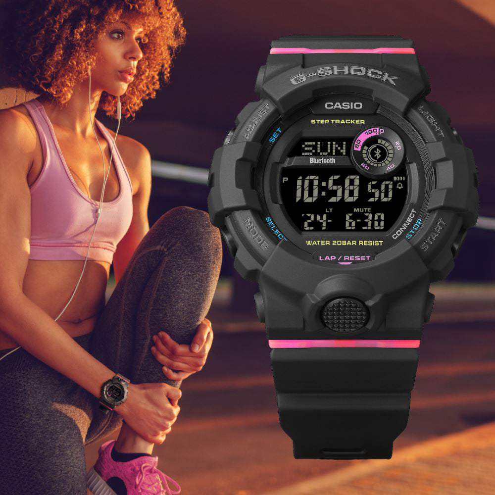 CASIO G-SHOCK GMD-B800SC-1DR - STYLISH ADVENTURER'S COMPANION Women's Watch with black resin band and sporty design.-i-Watch-2