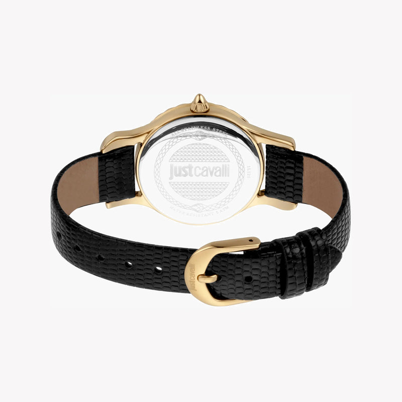 Just Cavalli Women's Black Leather Watch, Gold Case | Jc1l125l0025 by i-watch