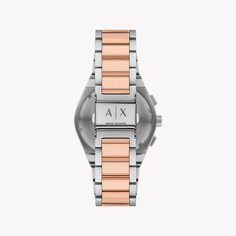 A|X Armani Exchange Unisex Silver & Rose Gold Watch, Black Dial | Ax4181 by i-watch