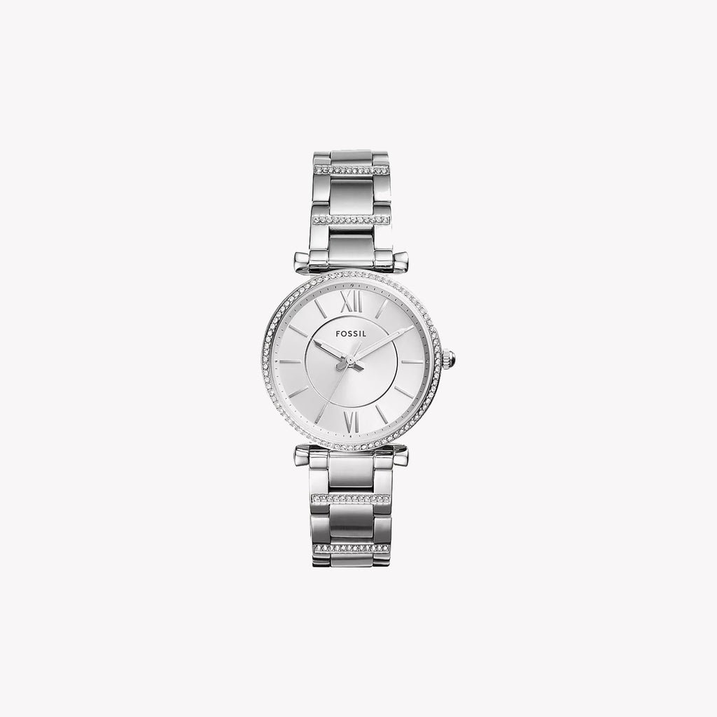 FOSSIL ES4341 ELEGANT TIMEPIECE - MODERN SILVER STAINLESS STEEL WATCH for Women