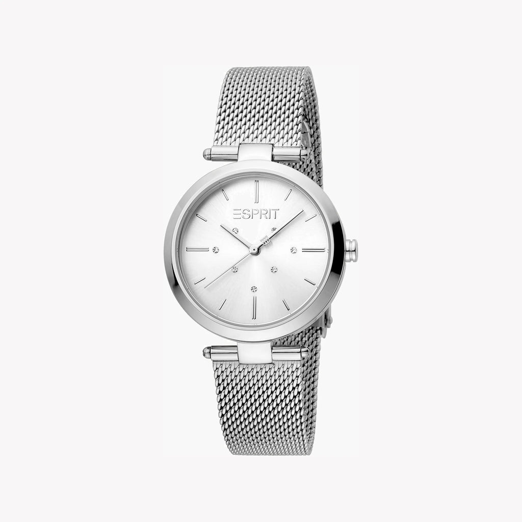 ESPRIT Women's Watch with Silver Stainless Steel Case and Silver Stainless Steel Band