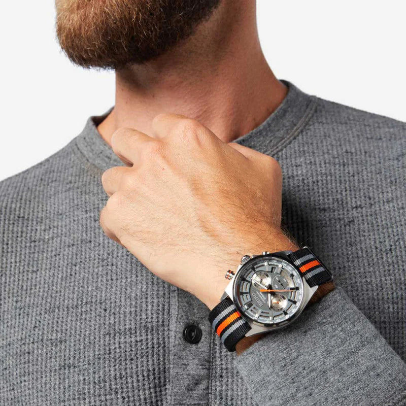 Seiko Men's Grey Stainless Steel, Multicolor Nylon | Ssb403p1 by i-watch