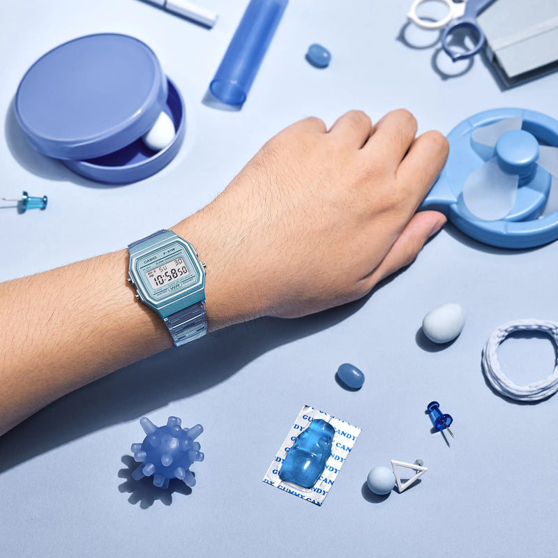 Casio Unisex Blue Resin Watch, Digital Display | F-91ws-2 by i-watch