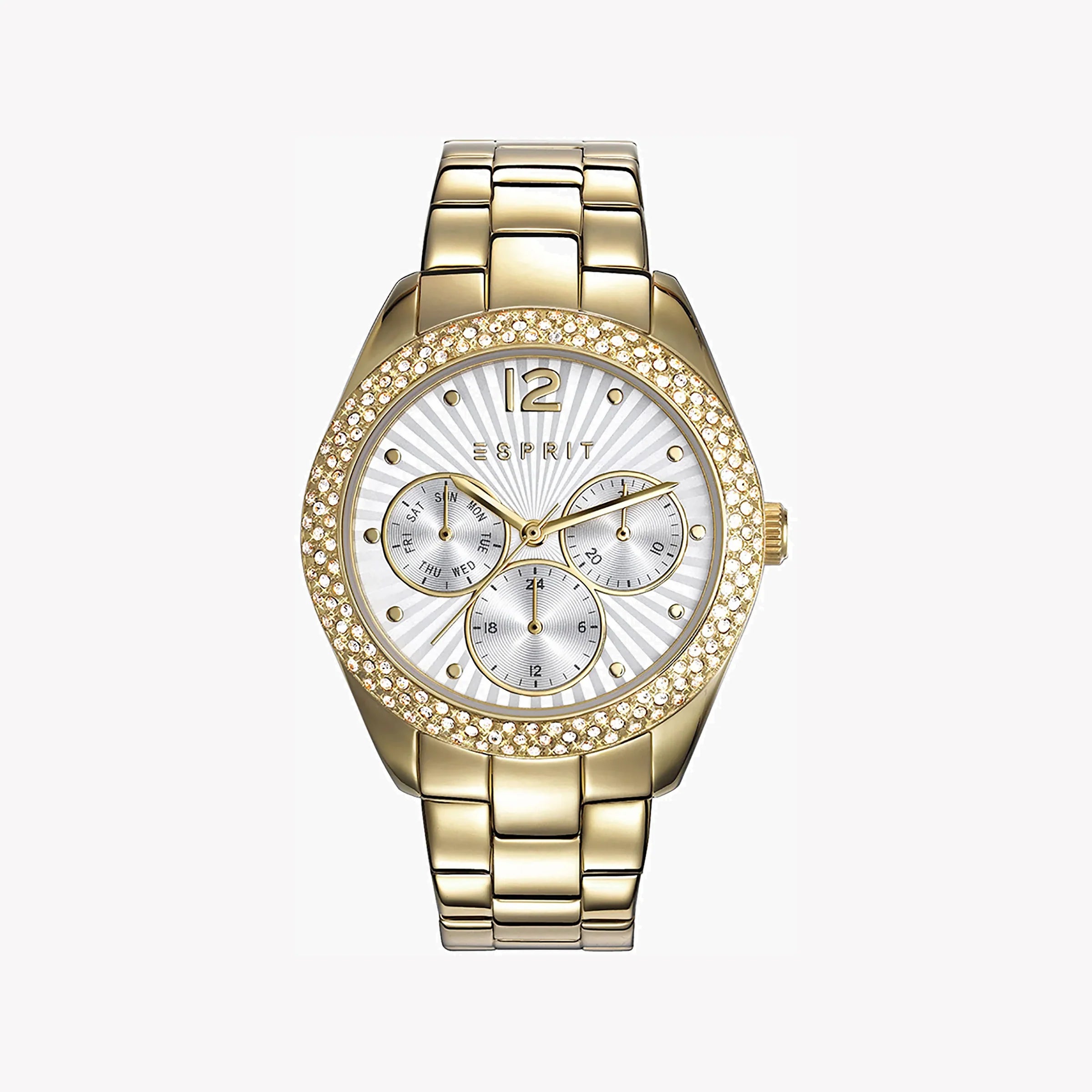 ESPRIT Women's Watch with Gold Stainless Steel Case and Gold Stainless Steel Band