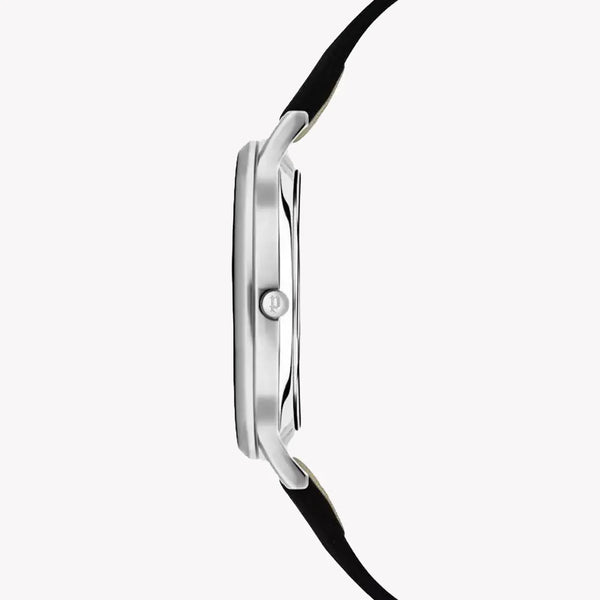 Police Men's Silver Stainless Steel, Black Leather | P16023js02 by i-watch
