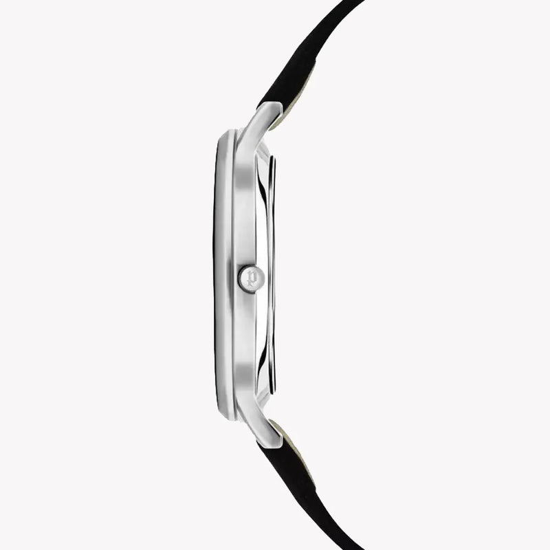 Police Men's Silver Stainless Steel, Black Leather | P16023js02 by i-watch