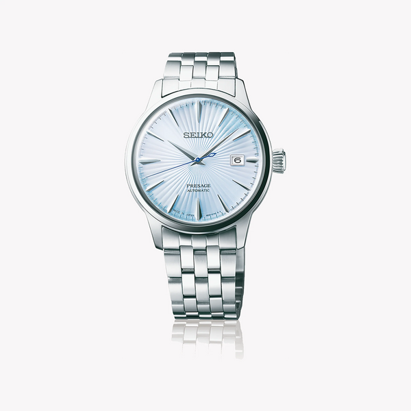 Seiko Presage Men's Silver Watch, Blue Dial | Srpl19j1