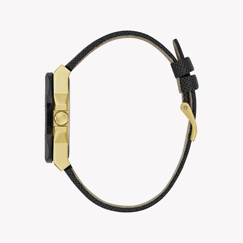 Guess Women's Gold Watch, Black Leather Band | Gw0753l4 by i-watch