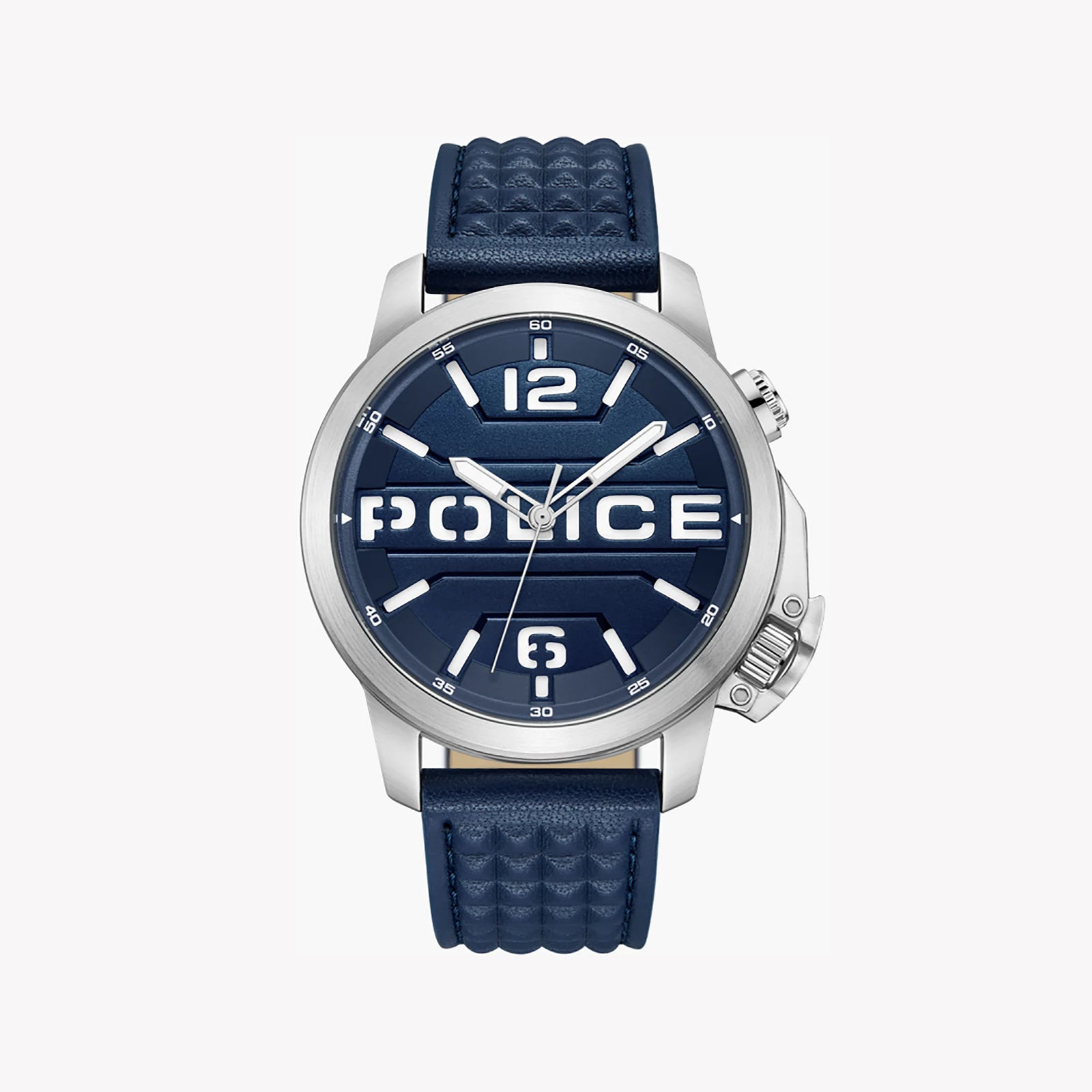 Police Men's Silver Watch, Blue Leather Band | Pewjd0021702 by i-watch