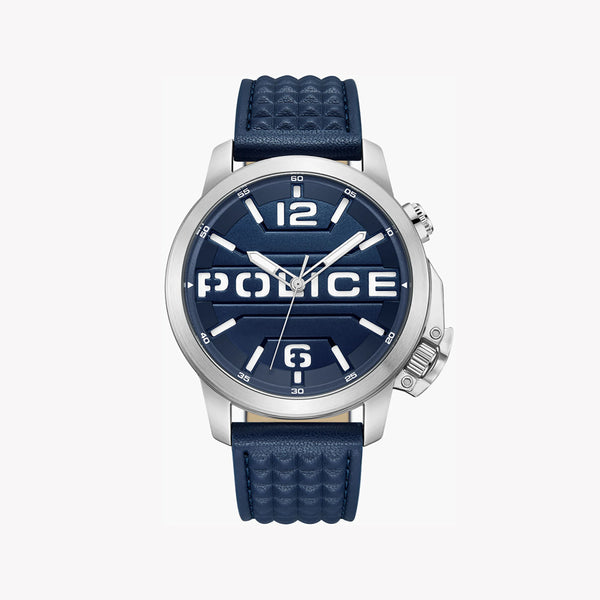 Police Men's Silver Watch, Blue Leather Band | Pewjd0021702 by i-watch