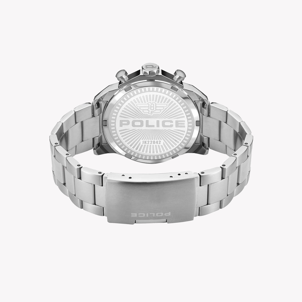 POLICE PEWJK2204201 - TIMELESS ELEGANCE & MODERN PERFORMANCE Men's Watch with Sleek Silver Band and Bold Black Dial-i-Watch-3