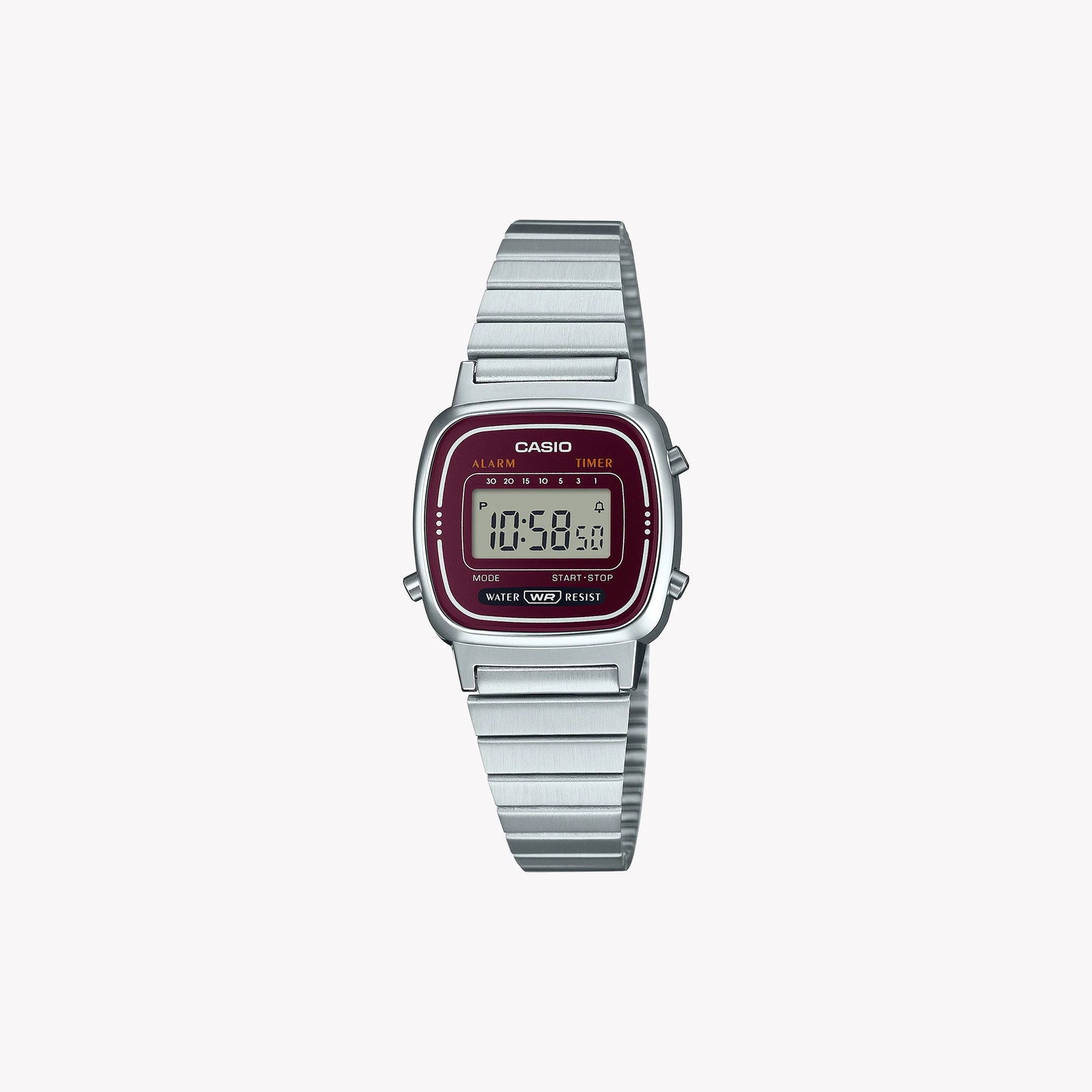 Casio Women's Silver Watch, Stainless Steel Bracelet | La-670wa-4df by i-watch