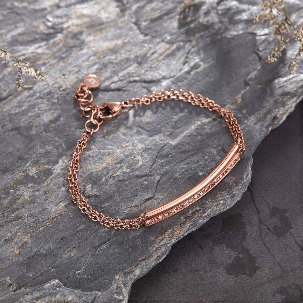 Zink Women's Rose Gold Stainless Steel Bracelet | Zfbr012rg