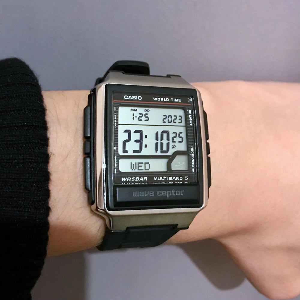 Casio Men's Silver & Black Watch, Stainless Steel/Resin | Wv-59r-1aef by i-watch