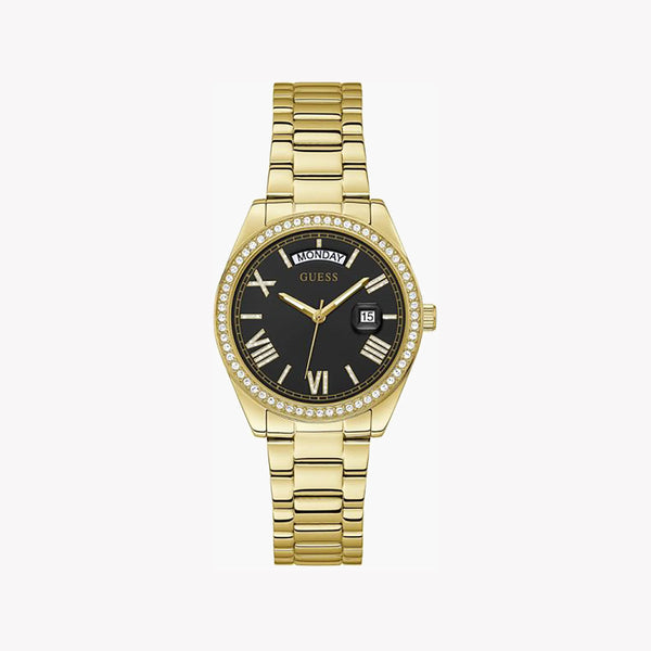 Guess Watches Women's Gold Stainless Steel, Black Dial | Gw0307l2 by i-watch