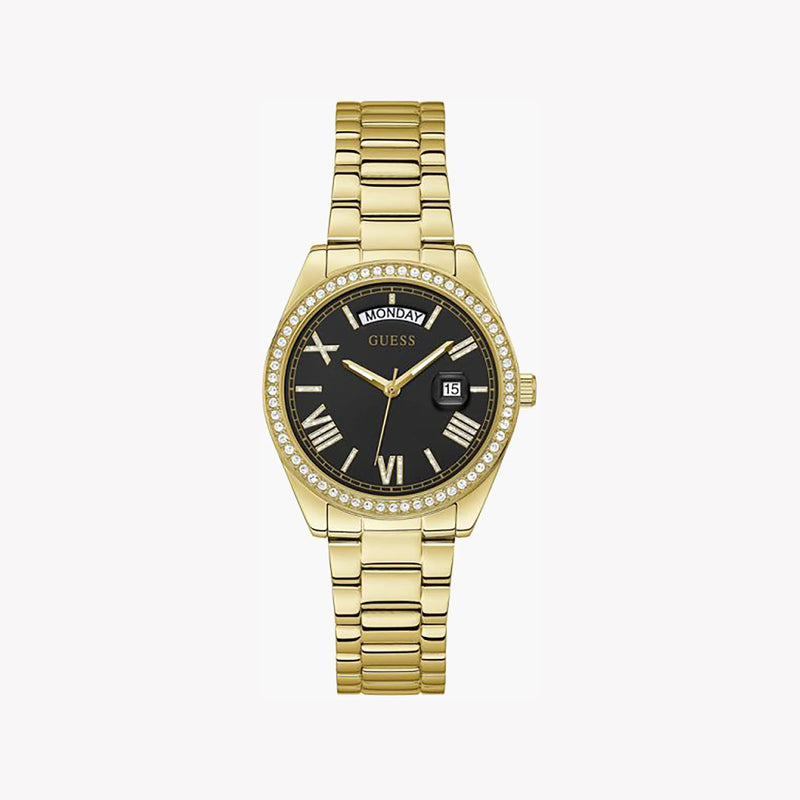 Guess Watches Women's Gold Stainless Steel, Black Dial | Gw0307l2 by i-watch