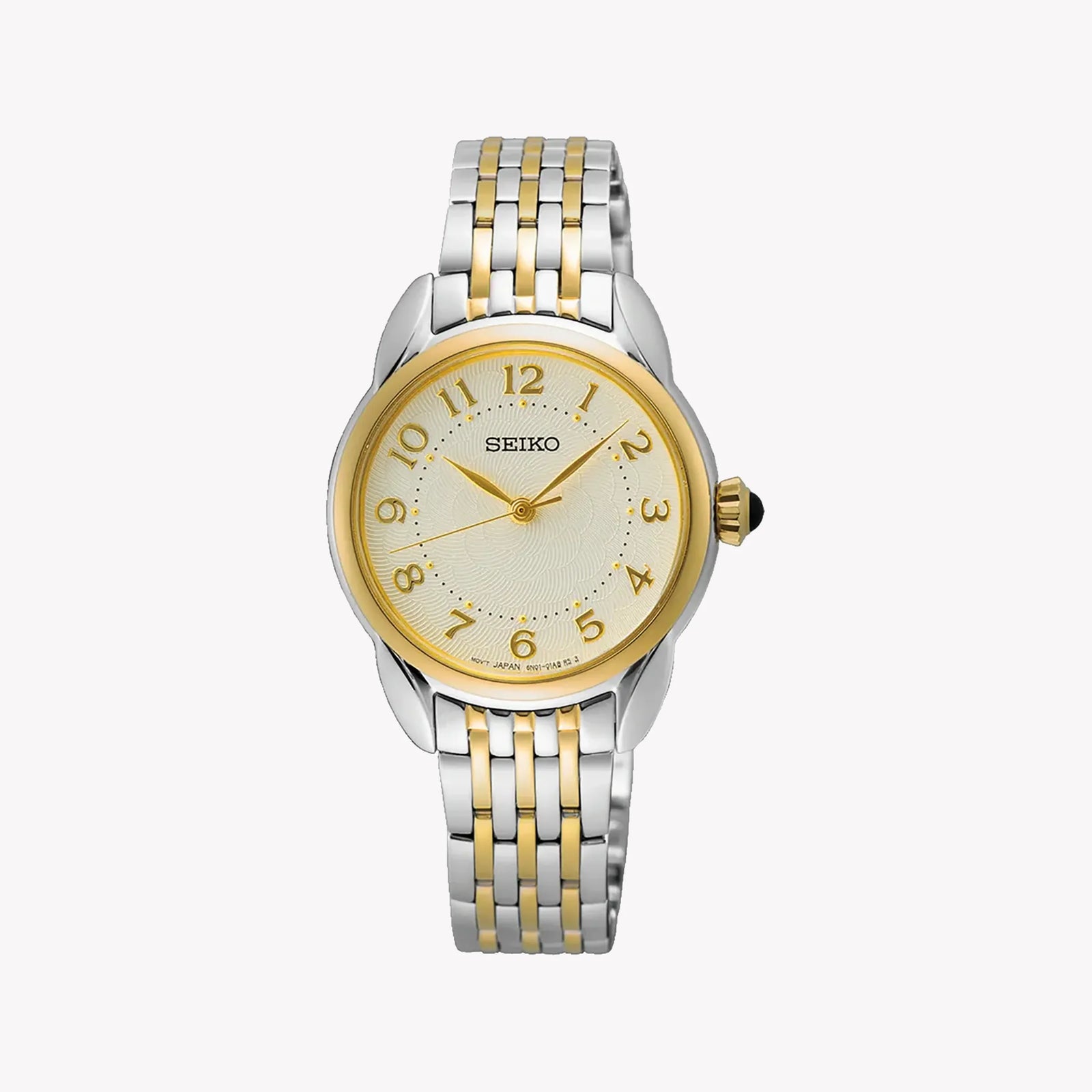 Seiko Women's Silver & Gold Stainless Steel Watch, Beige Dial | Sur562p1 by i-watch