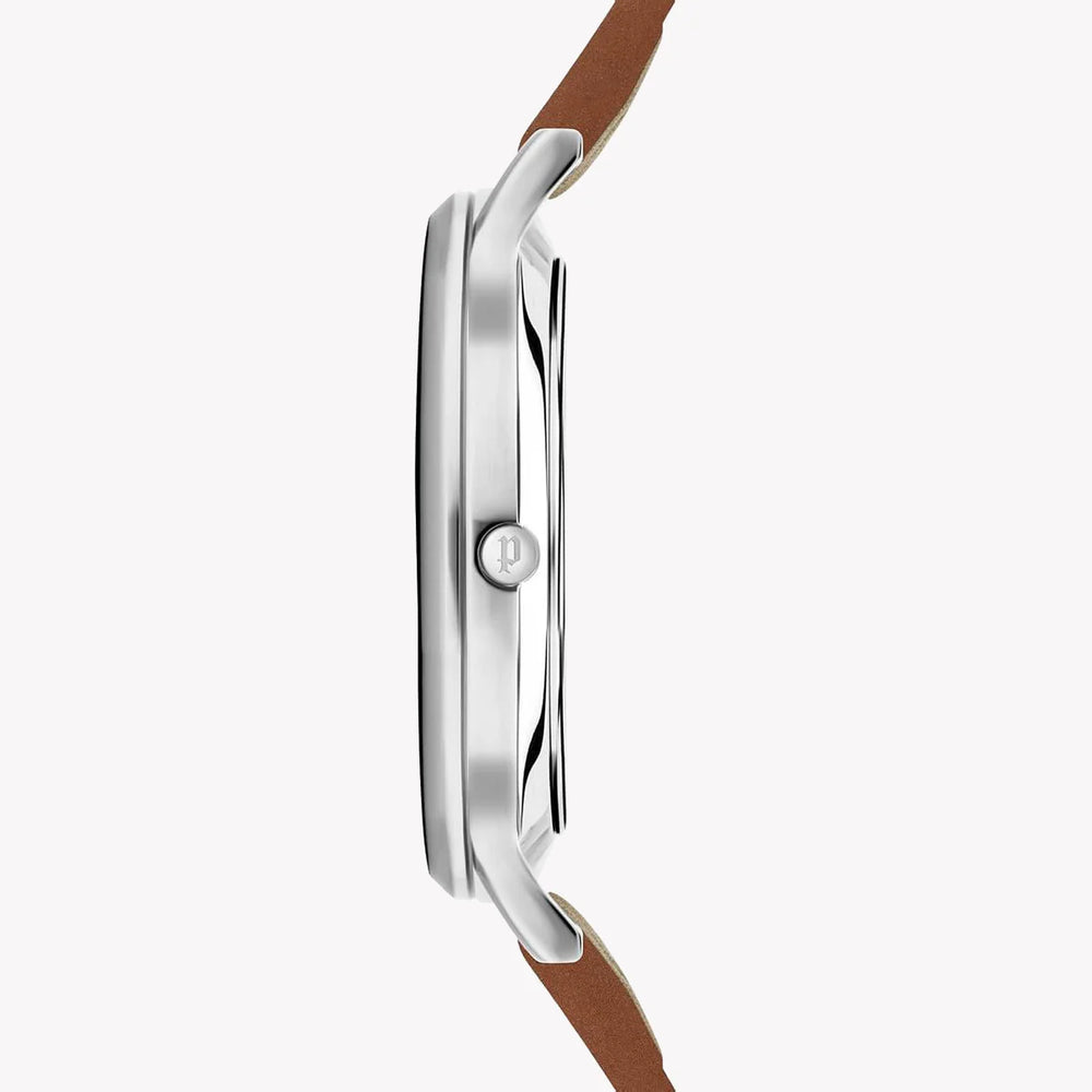 Police Men's Silver Stainless Steel, Brown Leather | Pl.16023js_13 by i-watch