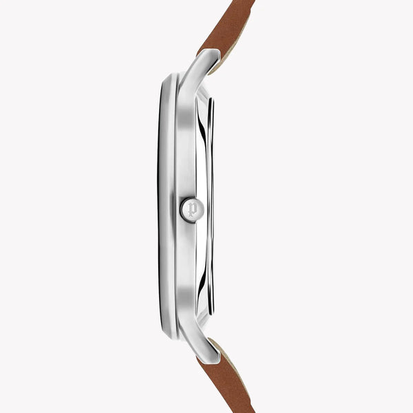 Police Men's Silver Stainless Steel, Brown Leather | Pl.16023js_13 by i-watch