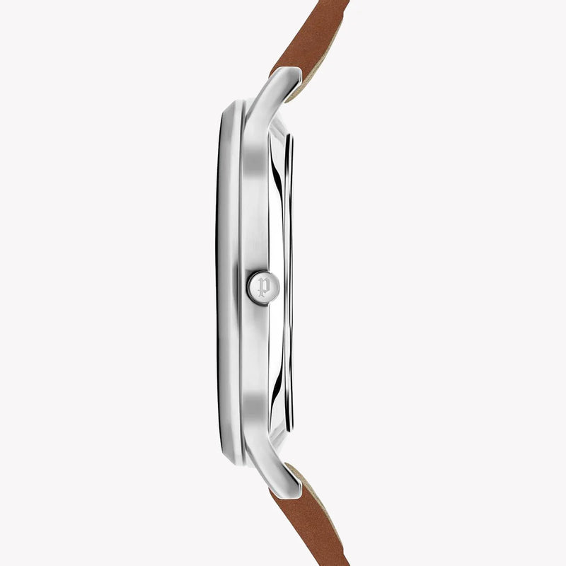Police Men's Silver Stainless Steel, Brown Leather | Pl.16023js_13 by i-watch